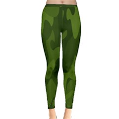 Green Camouflage, Camouflage Backgrounds, Green Fabric Inside Out Leggings by nateshop