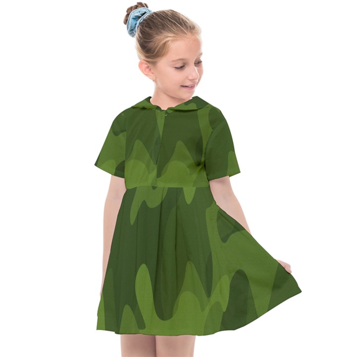 Green Camouflage, Camouflage Backgrounds, Green Fabric Kids  Sailor Dress