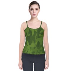 Green Camouflage, Camouflage Backgrounds, Green Fabric Velvet Spaghetti Strap Top by nateshop