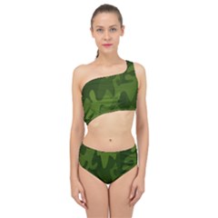 Green Camouflage, Camouflage Backgrounds, Green Fabric Spliced Up Two Piece Swimsuit by nateshop