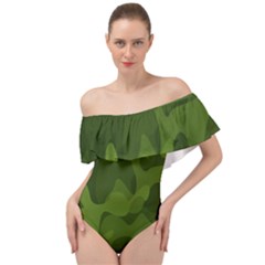 Green Camouflage, Camouflage Backgrounds, Green Fabric Off Shoulder Velour Bodysuit  by nateshop