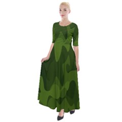 Green Camouflage, Camouflage Backgrounds, Green Fabric Half Sleeves Maxi Dress by nateshop