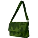 Green Camouflage, Camouflage Backgrounds, Green Fabric Full Print Messenger Bag (L) View1