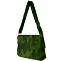 Green Camouflage, Camouflage Backgrounds, Green Fabric Full Print Messenger Bag (L) View2