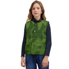 Green Camouflage, Camouflage Backgrounds, Green Fabric Kid s Button Up Puffer Vest	 by nateshop