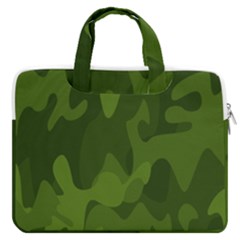 Green Camouflage, Camouflage Backgrounds, Green Fabric Macbook Pro 16  Double Pocket Laptop Bag  by nateshop