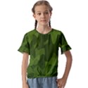 Green Camouflage, Camouflage Backgrounds, Green Fabric Kids  Cuff Sleeve Scrunch Bottom T-Shirt View1