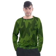 Green Camouflage, Camouflage Backgrounds, Green Fabric Men s Long Sleeve Raglan T-shirt