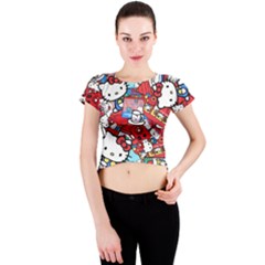 Hello-kitty-61 Crew Neck Crop Top by nateshop