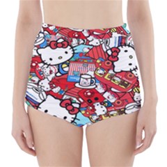 Hello-kitty-61 High-waisted Bikini Bottoms by nateshop