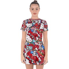 Hello-kitty-61 Drop Hem Mini Chiffon Dress by nateshop