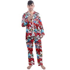 Hello-kitty-61 Men s Long Sleeve Satin Pajamas Set by nateshop