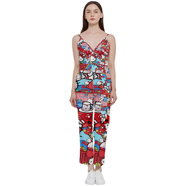 Hello-kitty-61 V-Neck Camisole Jumpsuit