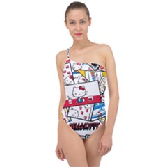 Hello-kitty-62 Classic One Shoulder Swimsuit