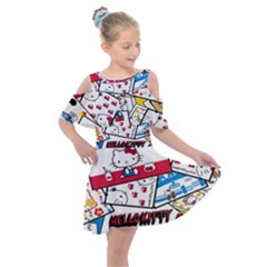 Hello-kitty-62 Kids  Shoulder Cutout Chiffon Dress by nateshop