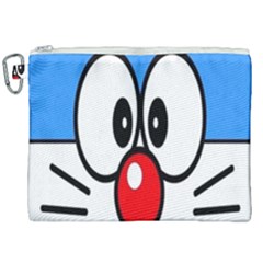 Doraemon Face, Anime, Blue, Cute, Japan Canvas Cosmetic Bag (xxl) by nateshop