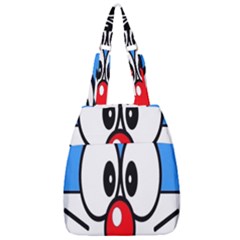 Doraemon Face, Anime, Blue, Cute, Japan Center Zip Backpack by nateshop