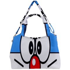 Doraemon Face, Anime, Blue, Cute, Japan Double Compartment Shoulder Bag by nateshop