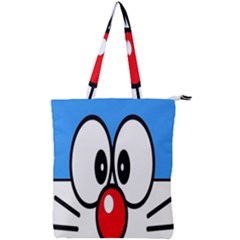 Doraemon Face, Anime, Blue, Cute, Japan Double Zip Up Tote Bag by nateshop