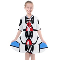 Doraemon Face, Anime, Blue, Cute, Japan Kids  All Frills Chiffon Dress by nateshop