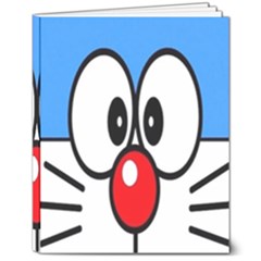 Doraemon Face, Anime, Blue, Cute, Japan 8  X 10  Softcover Notebook