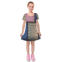 Jeans, Background, Color, Desenho, Shapes, Texture Kids  Short Sleeve Velvet Dress by nateshop