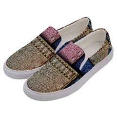 Jeans, Background, Color, Desenho, Shapes, Texture Men s Canvas Slip Ons