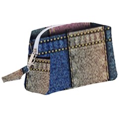 Jeans, Background, Color, Desenho, Shapes, Texture Wristlet Pouch Bag (large) by nateshop