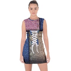 Jeans, Background, Color, Desenho, Shapes, Texture Lace Up Front Bodycon Dress by nateshop