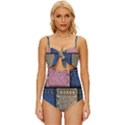 Jeans, Background, Color, Desenho, Shapes, Texture Knot Front One-Piece Swimsuit View1