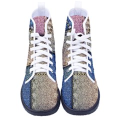 Jeans, Background, Color, Desenho, Shapes, Texture Men s High-top Canvas Sneakers