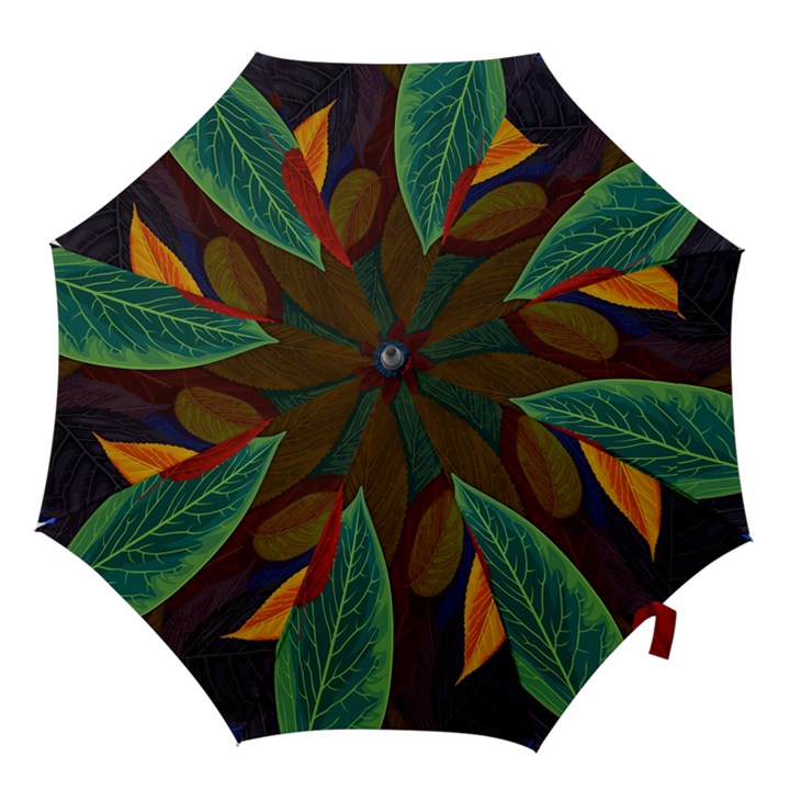 Leaves, Colorful, Desenho, Falling, Hook Handle Umbrellas (Small)