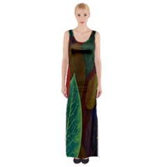 Leaves, Colorful, Desenho, Falling, Thigh Split Maxi Dress by nateshop