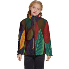 Leaves, Colorful, Desenho, Falling, Kids  Puffer Bubble Jacket Coat by nateshop