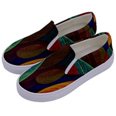 Leaves, Colorful, Desenho, Falling, Kids  Canvas Slip Ons by nateshop