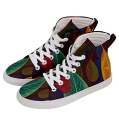 Leaves, Colorful, Desenho, Falling, Men s Hi-top Skate Sneakers