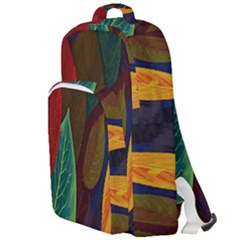 Leaves, Colorful, Desenho, Falling, Double Compartment Backpack by nateshop