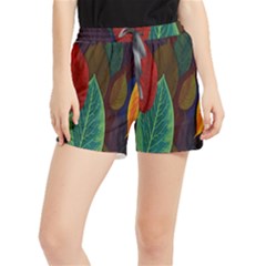 Leaves, Colorful, Desenho, Falling, Women s Runner Shorts by nateshop