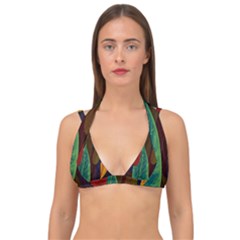 Leaves, Colorful, Desenho, Falling, Double Strap Halter Bikini Top by nateshop