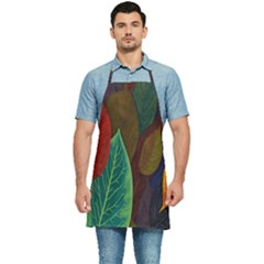 Leaves, Colorful, Desenho, Falling, Kitchen Apron by nateshop