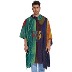 Leaves, Colorful, Desenho, Falling, Men s Hooded Rain Ponchos by nateshop