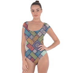 Mandala Pattern Abstract , Mandala, Pattern, Abstract Short Sleeve Leotard  by nateshop