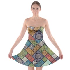 Mandala Pattern Abstract , Mandala, Pattern, Abstract Strapless Bra Top Dress by nateshop