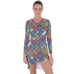 Mandala Pattern Abstract , Mandala, Pattern, Abstract Asymmetric Cut-out Shift Dress by nateshop