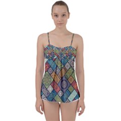 Mandala Pattern Abstract , Mandala, Pattern, Abstract Babydoll Tankini Top