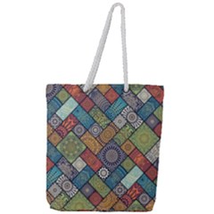 Mandala Pattern Abstract , Mandala, Pattern, Abstract Full Print Rope Handle Tote (large) by nateshop