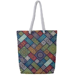 Mandala Pattern Abstract , Mandala, Pattern, Abstract Full Print Rope Handle Tote (small) by nateshop