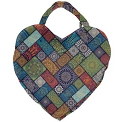 Mandala Pattern Abstract , Mandala, Pattern, Abstract Giant Heart Shaped Tote by nateshop