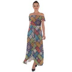 Mandala Pattern Abstract , Mandala, Pattern, Abstract Off Shoulder Open Front Chiffon Dress by nateshop