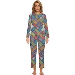 Mandala Pattern Abstract , Mandala, Pattern, Abstract Womens  Long Sleeve Lightweight Pajamas Set by nateshop